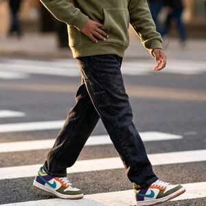 Mecca Rocker Fit Boys Dark Blue Denim Jeans Skinny Leg Red Street Style NWT